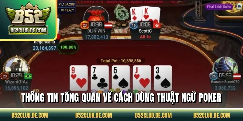 Thông tin tổng quan về cách dùng thuật ngữ Poker